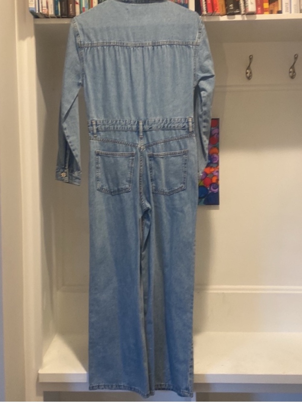 Zara Kids Denim Jumpsuit Wide Leg Blue Jean One Piece Size 10 - Picture 5 of 5